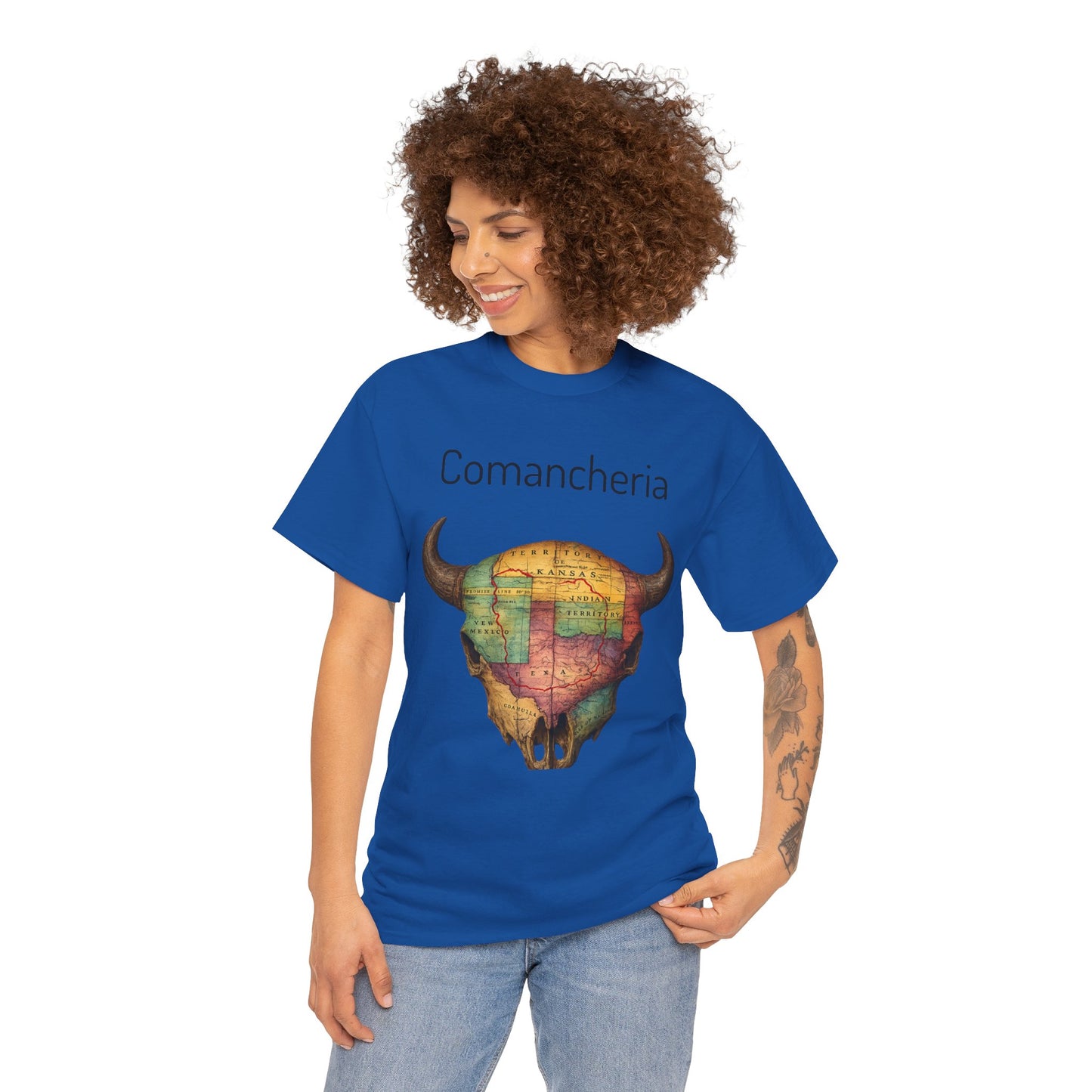 Comancheria Buffalo Skull T-Shirt — Western Map Graphic Tee