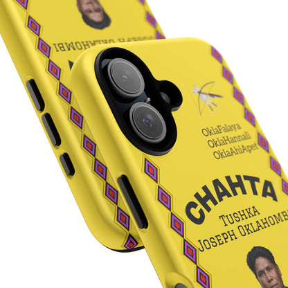 Chahta Tushka Joseph Oklahombi Yellow Phone Case — Native American Tribute Protective Cover
