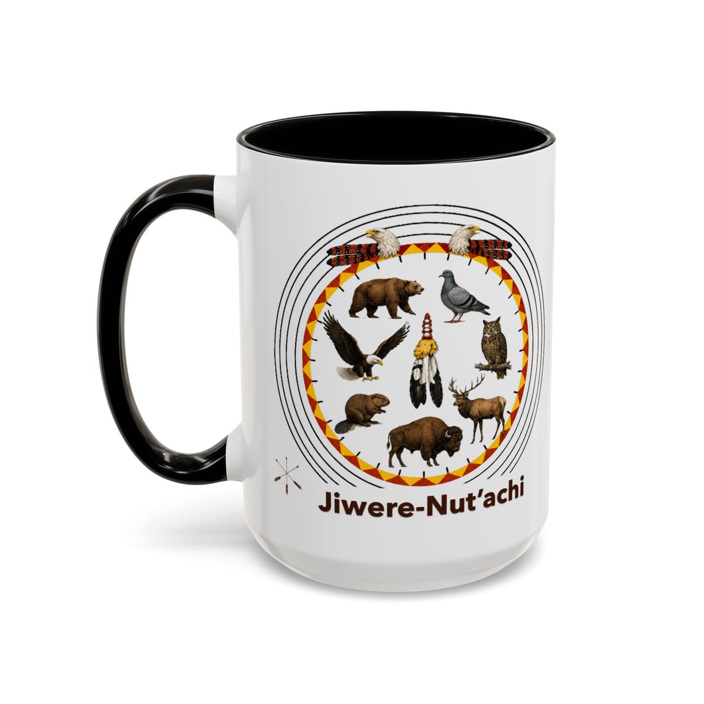 Otoe Missouria Native Animal Circle Mug – 'Jiwere-Nut'achi' Illustrated Coffee Cup (11oz/15oz)