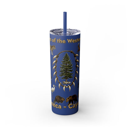 Seneca Cayuga Skinny Tumbler with Straw, 20oz