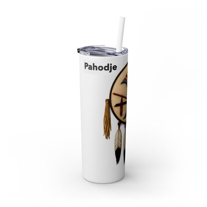Iowa 20oz Skinny Tumbler with Native Dreamcatcher Design - 'Pahodje' Travel Straw Cup