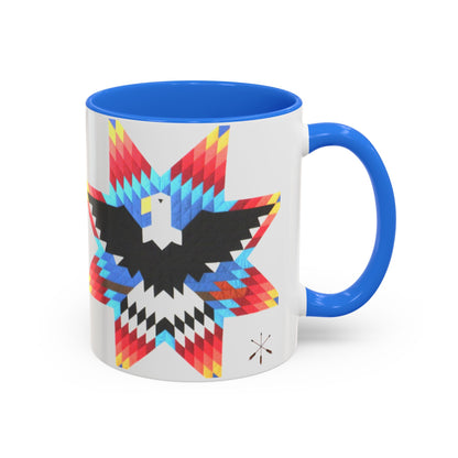 Onci  Eagle Star Ceramic Mug — Colorful Geometric Native-Inspired Coffee Cup (11oz, 15oz)