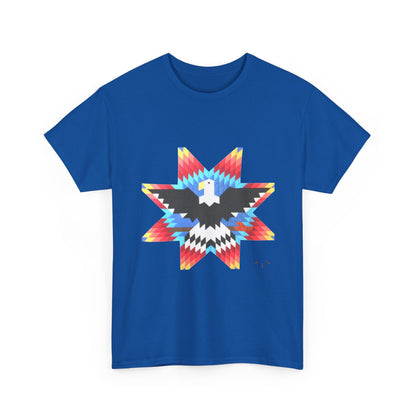 T-Shirt — Colorful Native Star Eagle Graphic Tee (Front Eagle Star, Back Crossed Arrows)