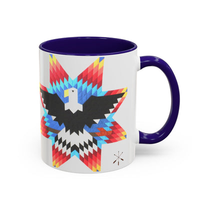 Onci  Eagle Star Ceramic Mug — Colorful Geometric Native-Inspired Coffee Cup (11oz, 15oz)