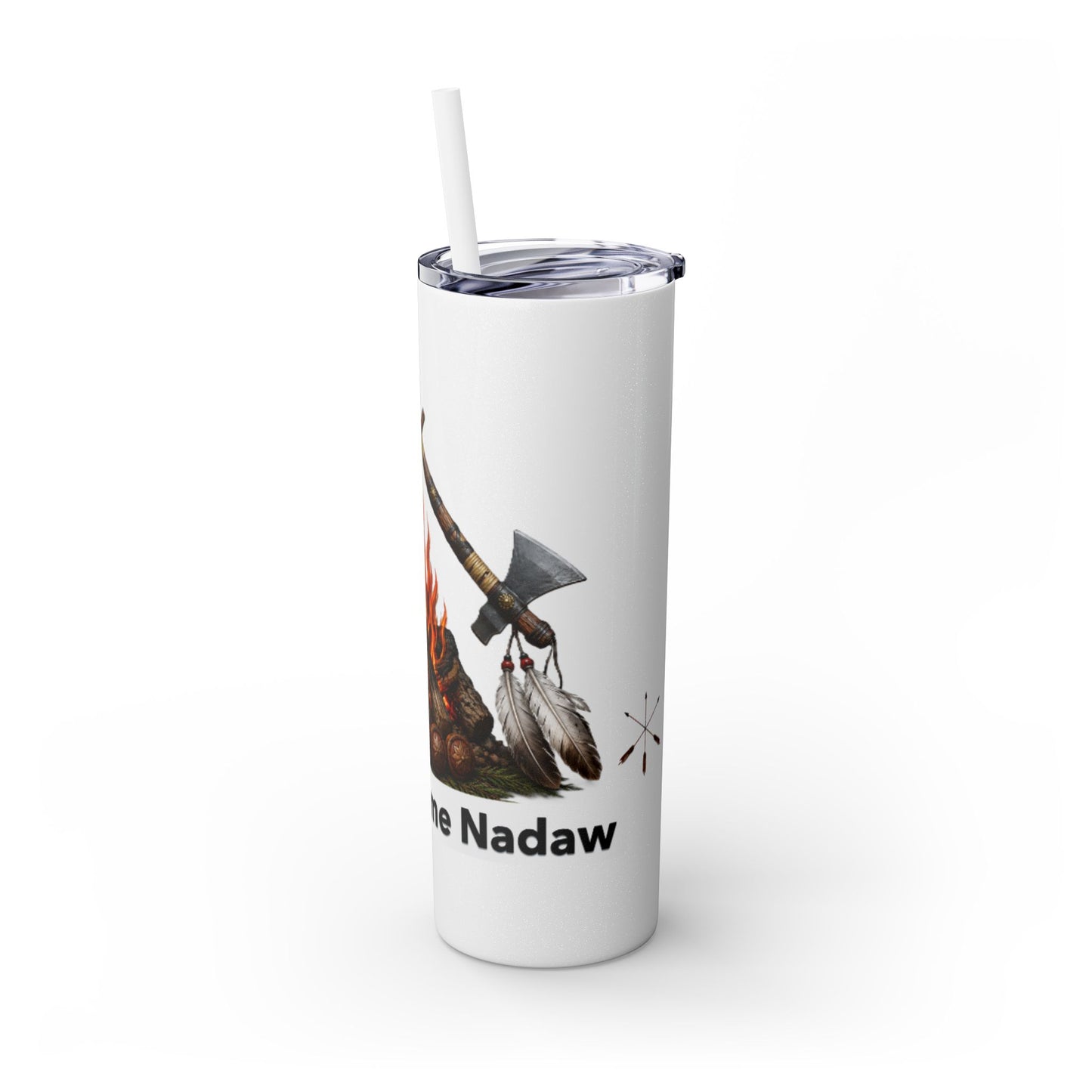 Pottawatomie Campfire Badge Skinny Tumbler 20oz — Badawadame Nation Design
