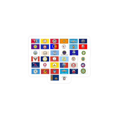 State Flag Sticker Sheet — Kiss-Cut Vinyl Decals (All 50 USA Flags)