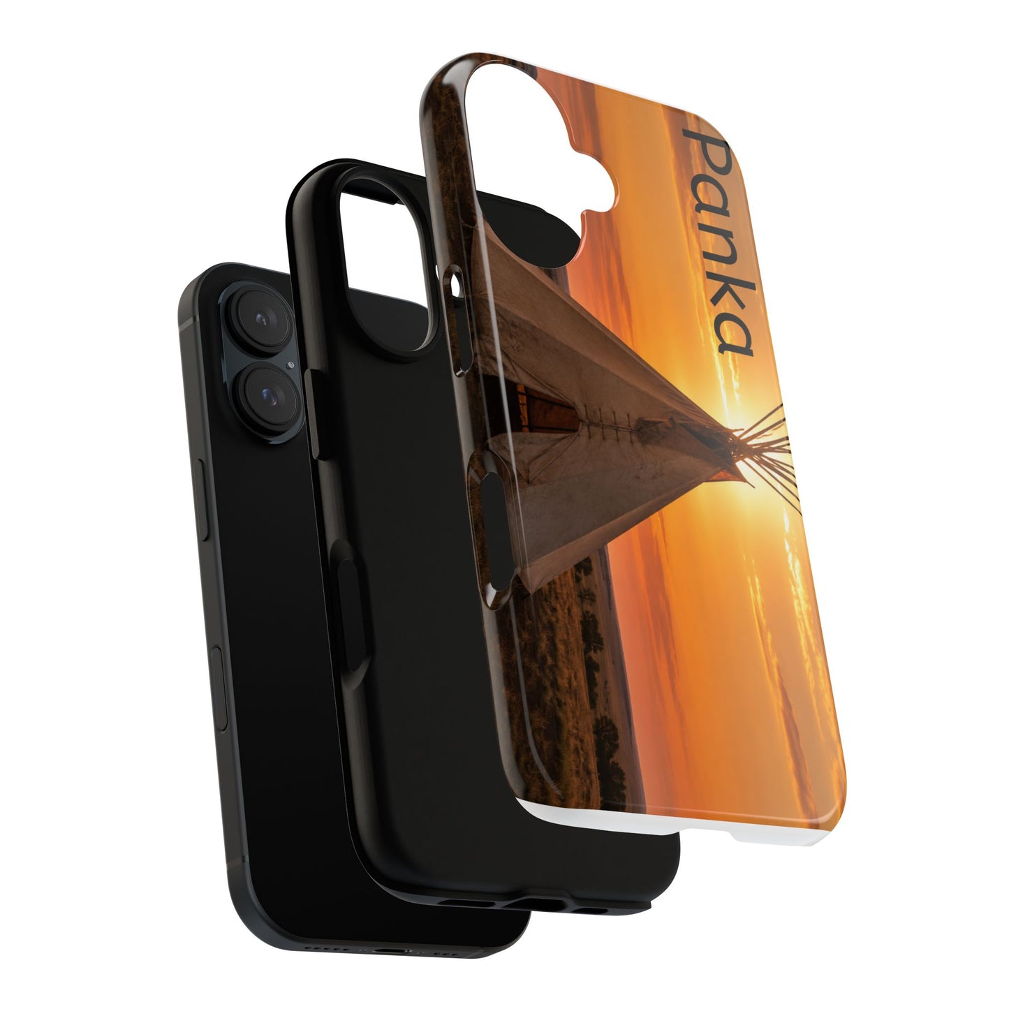 Ponca Sunset Tipi Phone Case — Personalized Native Teepee Landscape
