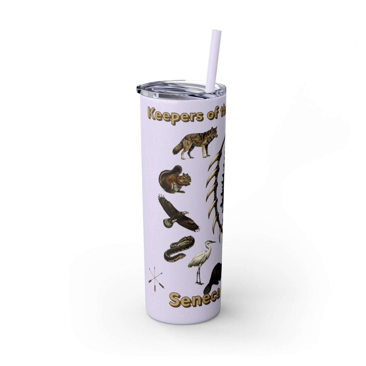 Seneca Cayuga Skinny Tumbler with Straw, 20oz