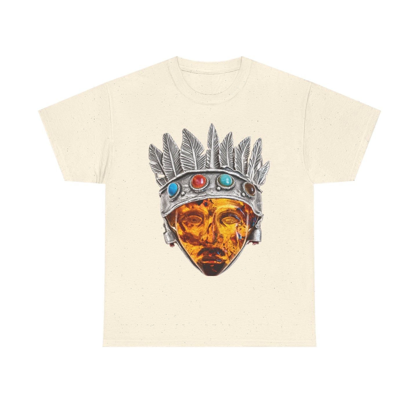 Tribal Crown Mask Tee — Vintage Gemstone Headdress Graphic T-Shirt