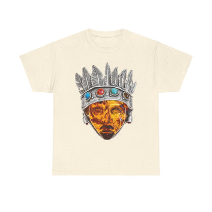 Tribal Crown Mask Tee — Vintage Gemstone Headdress Graphic T-Shirt