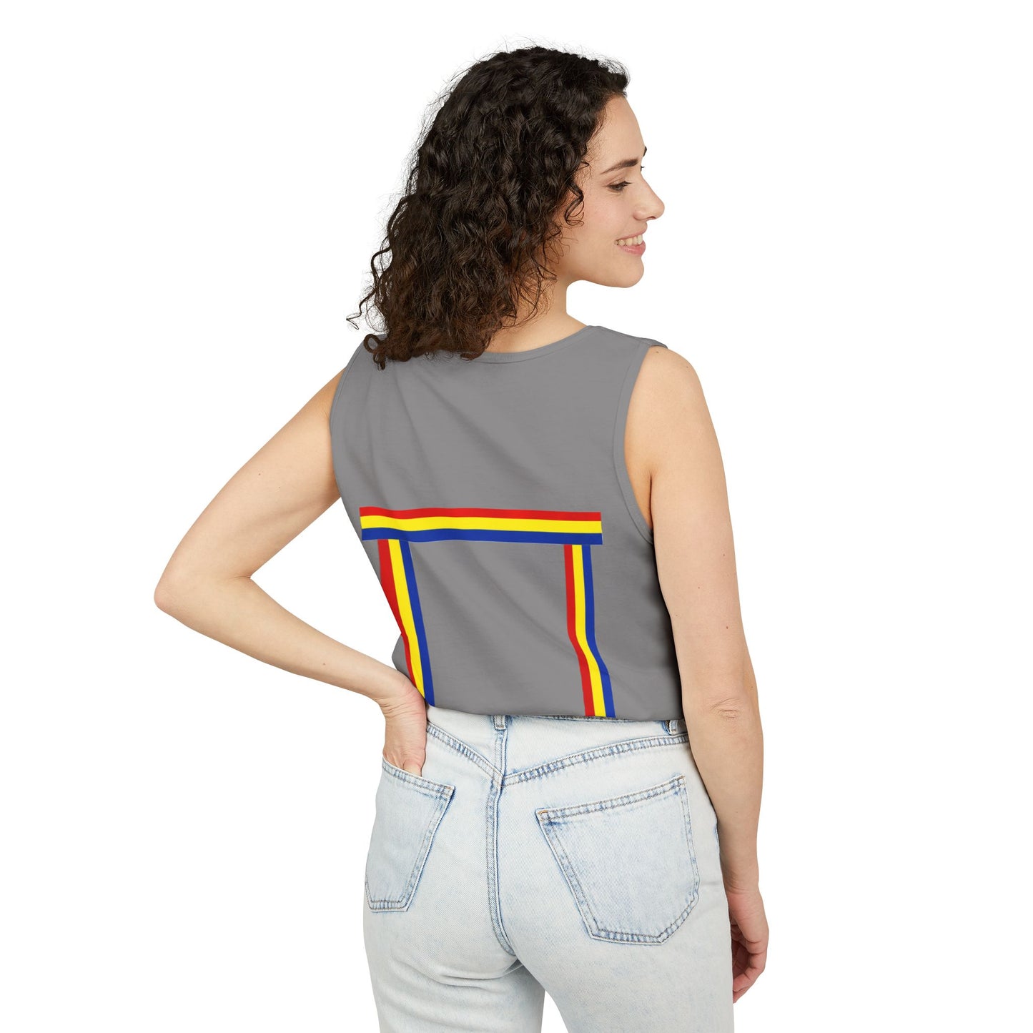 Blue Ribbon Shirt inpired Tank Top — Minimal Rainbow Ribbon Graphic