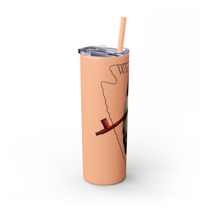 Osage Skinny Tumbler — Native Feather & Pipe Design 20oz Straw Cup