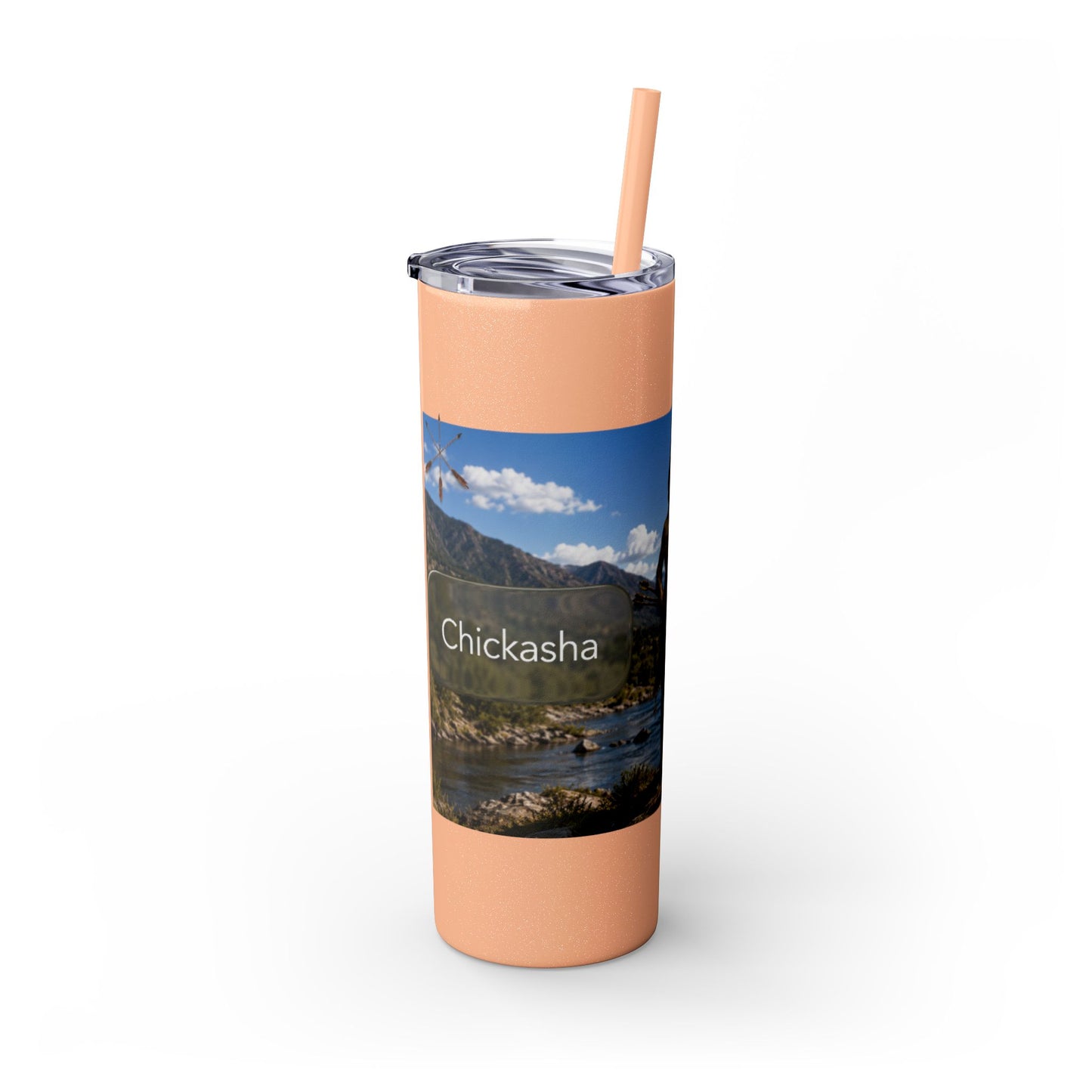 Chickasaw Skinny Tumbler with Straw, 20oz