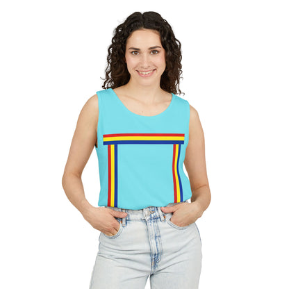 Blue Ribbon Shirt inpired Tank Top — Minimal Rainbow Ribbon Graphic