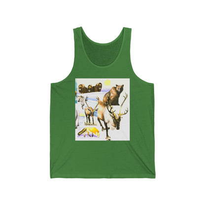 Wildlife Collage Tank Top — Elk, Bear & Arrow Tribal Summer Tee