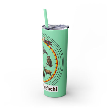 Otoe Missouria Native Animal Medicine Wheel 20oz Skinny Tumbler with Straw