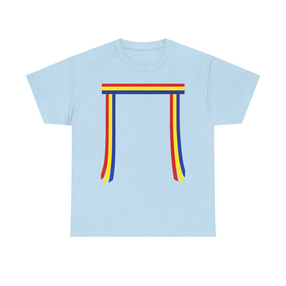 Ribbon & Arrows T‑Shirt — Minimal Tribal Ribbon Front with Crossed Arrows Back