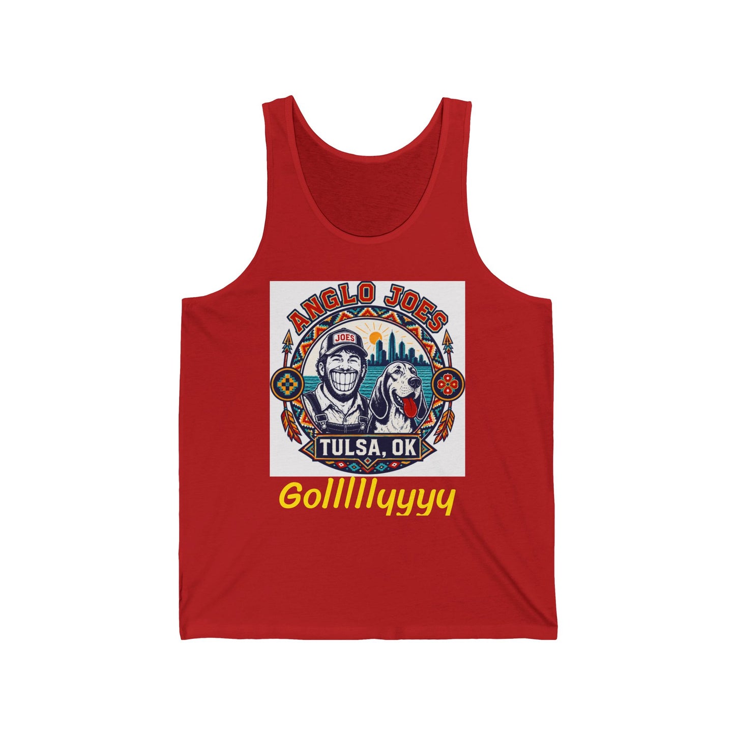 Anglo Joe's Tulsa, OK Fishing Tank Top — 'Gollllllyyyy' Retro Outdoor Tee