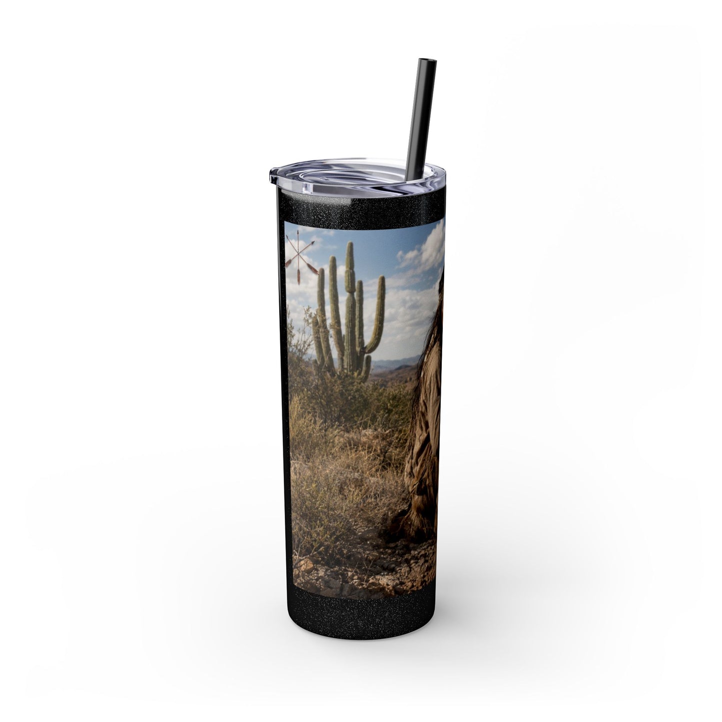 Ft. Sill Apache 20oz Skinny Tumbler with Desert Native Warrior Photo Wrap