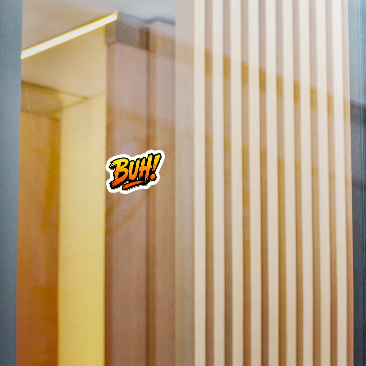 BUH! Kiss-Cut Vinyl Sticker — Bold Comic-Style Decal for Laptops, Water Bottles & Windows