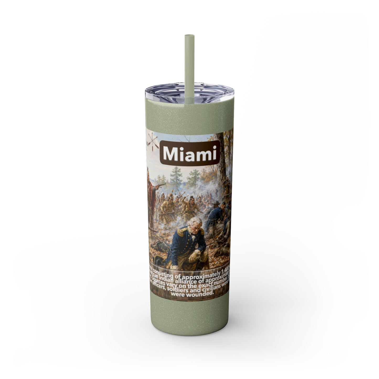 Miami Tribe Historical Skinny Tumbler 20oz — Native American Heritage Travel Cup
