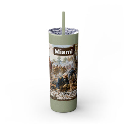Miami Tribe Historical Skinny Tumbler 20oz — Native American Heritage Travel Cup