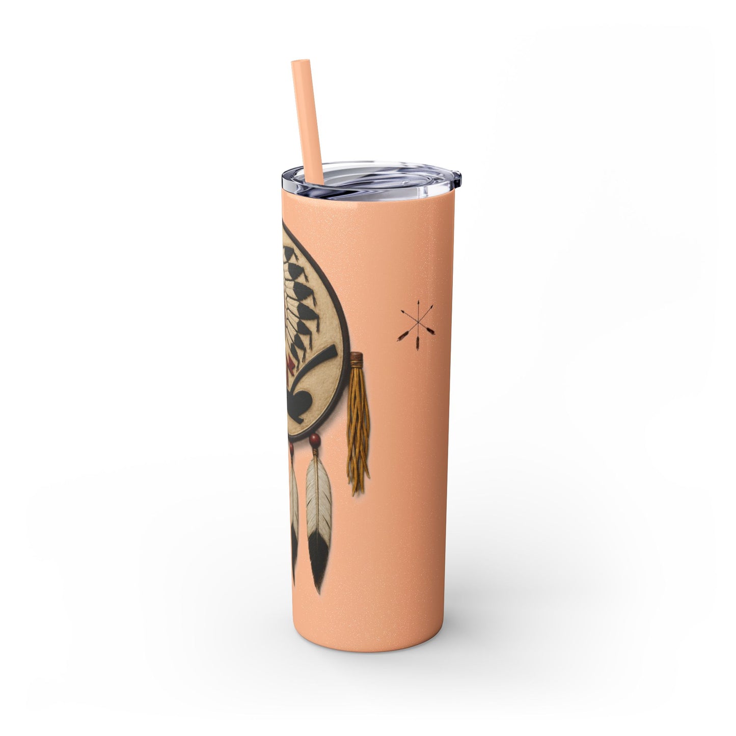 Iowa 20oz Skinny Tumbler with Native Dreamcatcher Design - 'Pahodje' Travel Straw Cup