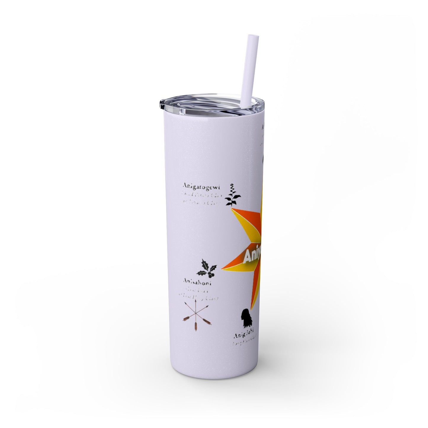 Cherokee 20oz Skinny Tumbler - Aniyunwiya Star Design with Straw