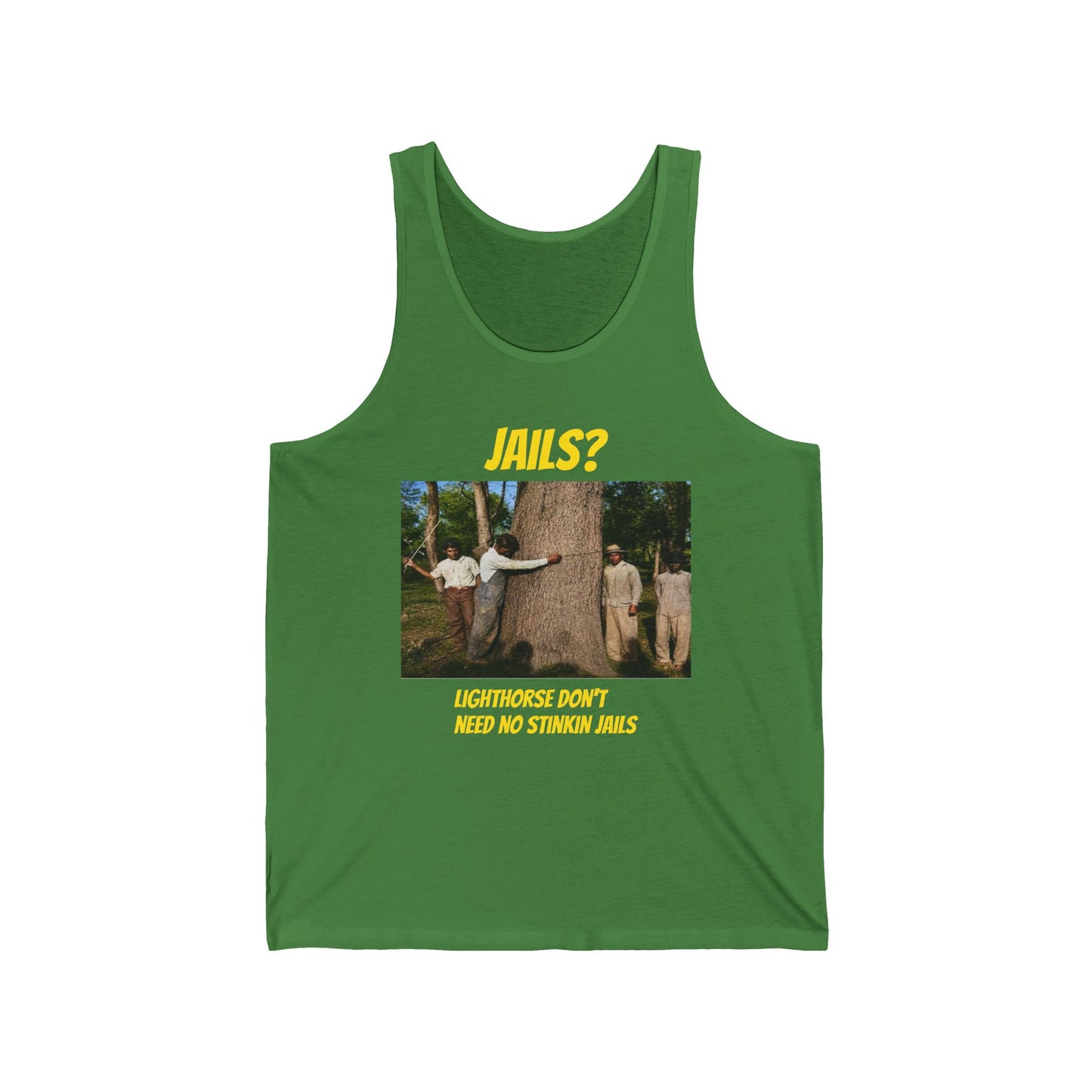 Jails? Tank Top — "Lighthorse Don’t Need No Stinkin’ Jails" Vintage Western Graphic