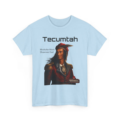 Tecumtah Native American Portrait T‑Shirt — Mvskoke Mom/Shawnee Dad Heritage Tee