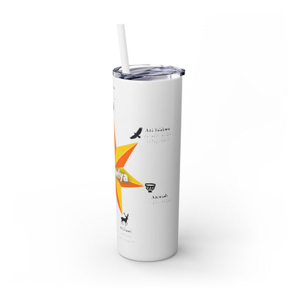 Cherokee 20oz Skinny Tumbler - Aniyunwiya Star Design with Straw