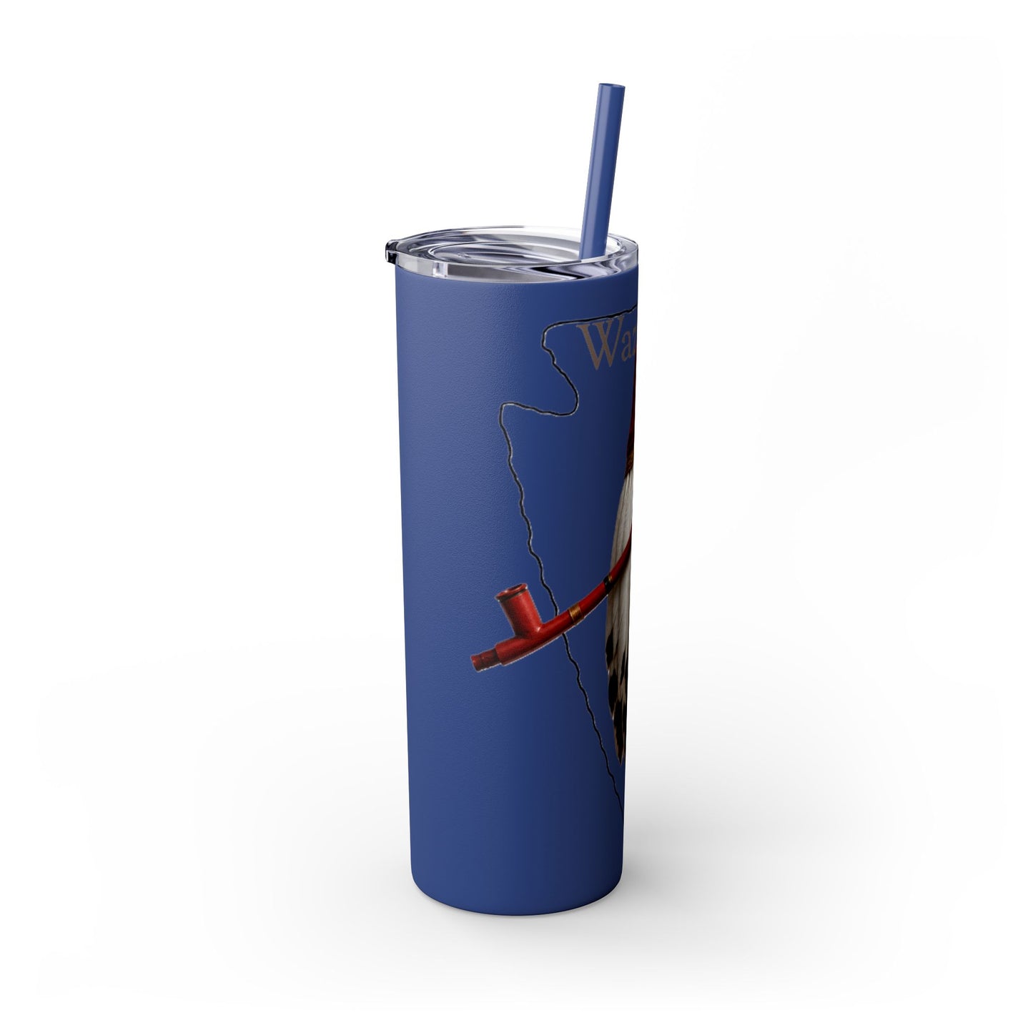 Osage Skinny Tumbler — Native Feather & Pipe Design 20oz Straw Cup