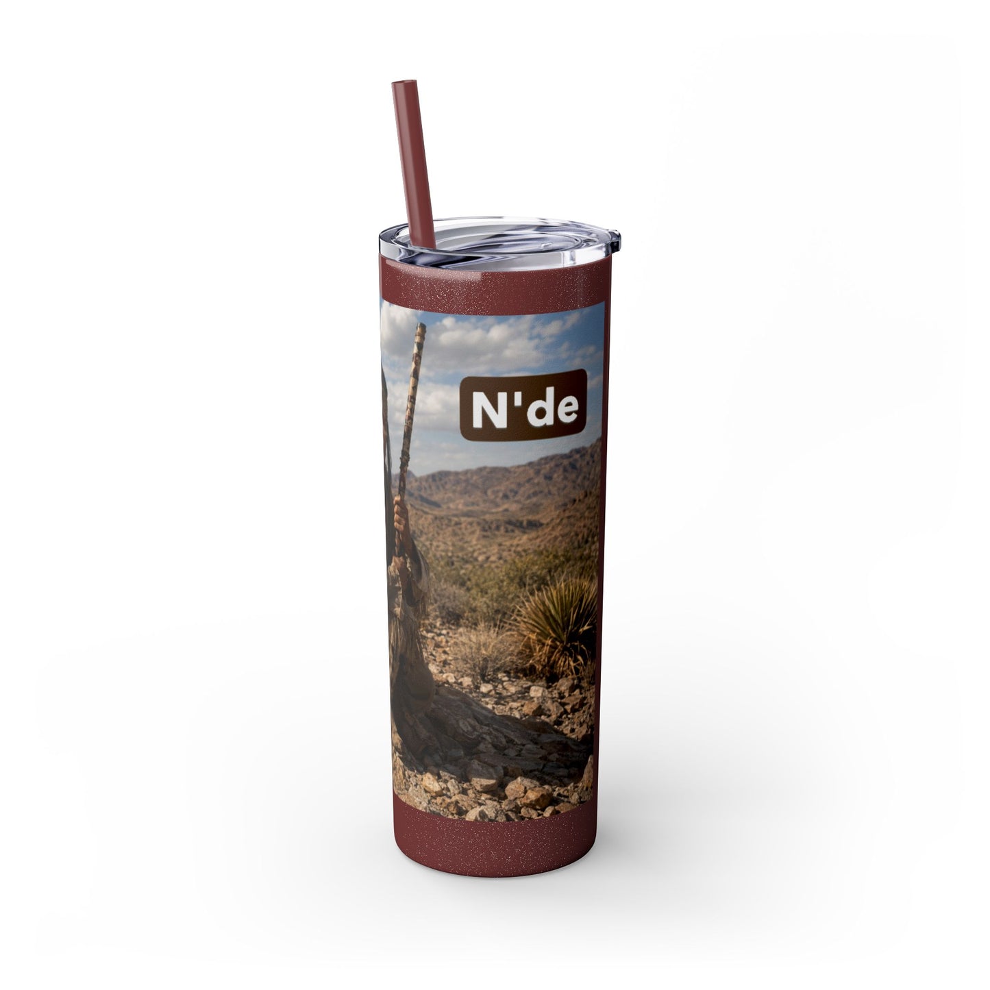 Ft. Sill Apache 20oz Skinny Tumbler with Desert Native Warrior Photo Wrap