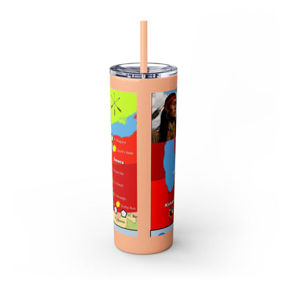 Pontiac Native Nations Map Skinny Tumbler — 20oz Travel Cup with Straw