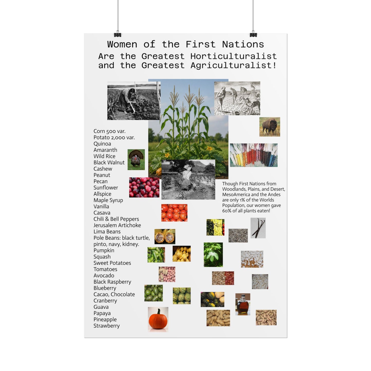 "Women of the First Nations: Greatest Horticulturalists” Educational Art Print