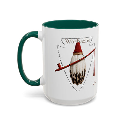 Osage Wazhazhe Tribal Feather Mug (11oz & 15oz) — Native-Inspired Coffee Cup