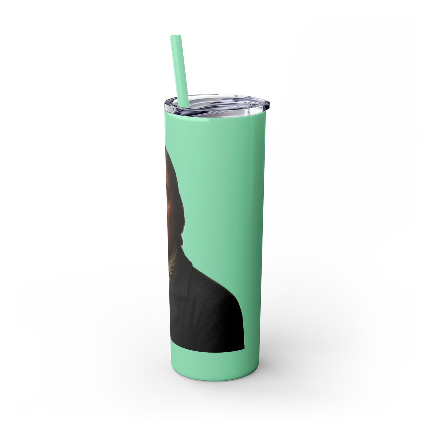 Chitto Harjo 20oz Skinny Tumbler with Classic Native American Portrait — Travel Straw Cup