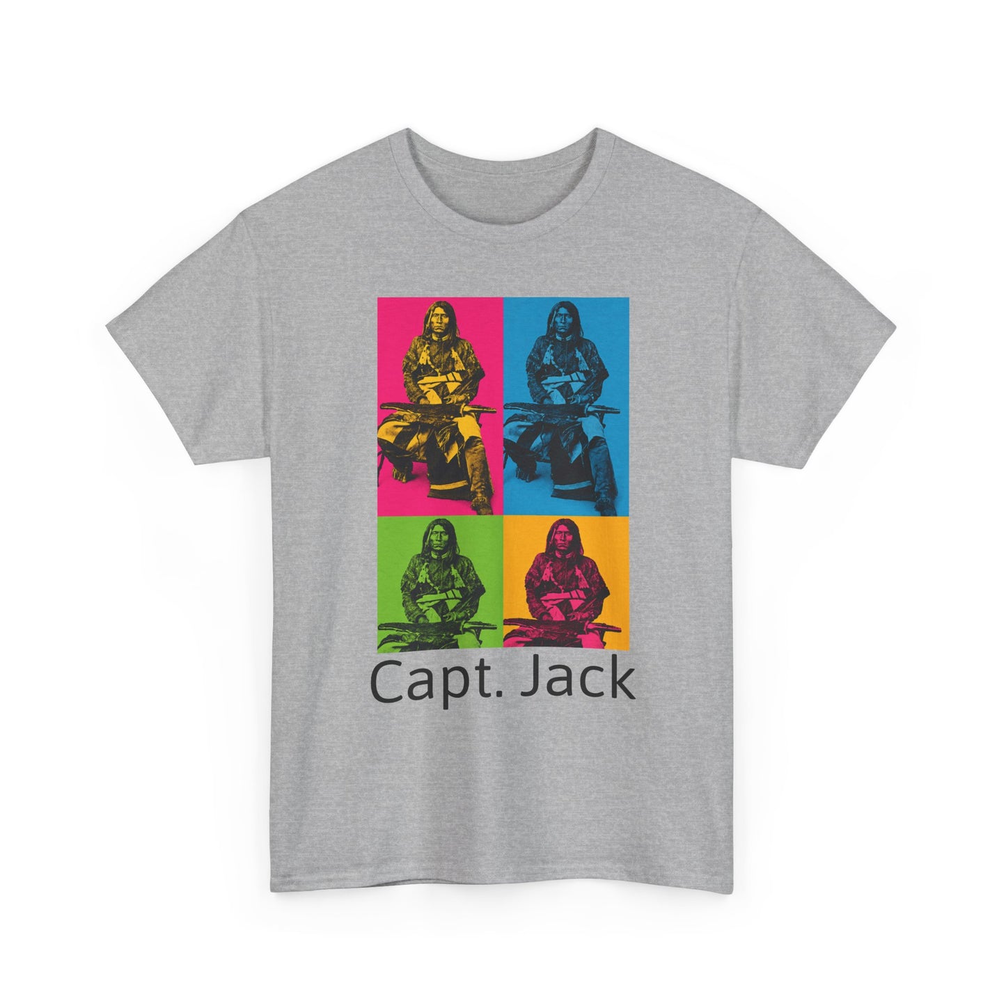 T-Shirt — Capt. Jack Pop-Art Portrait Tee with Arrow Back Print