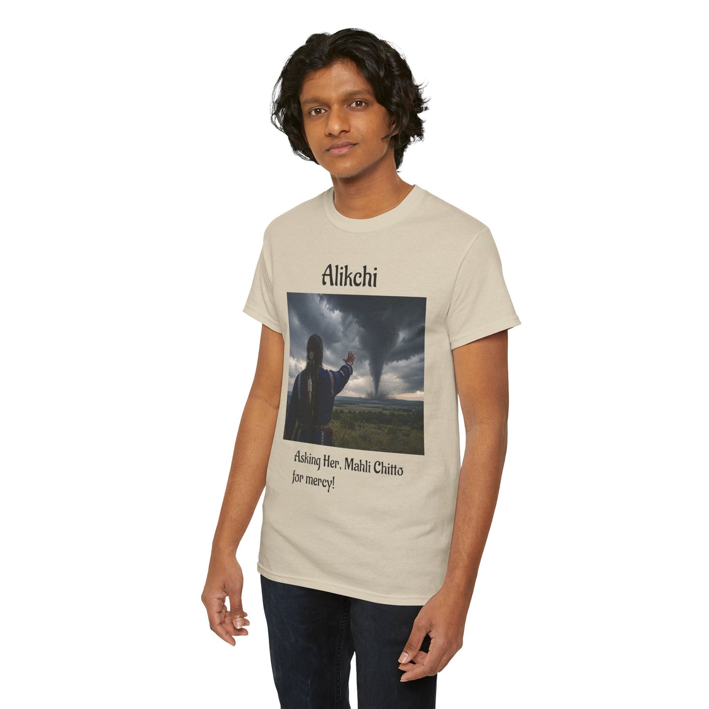 Alikchi Tornado Graphic Tee with "Asking Her: Mahli Chitto, for mercy!"