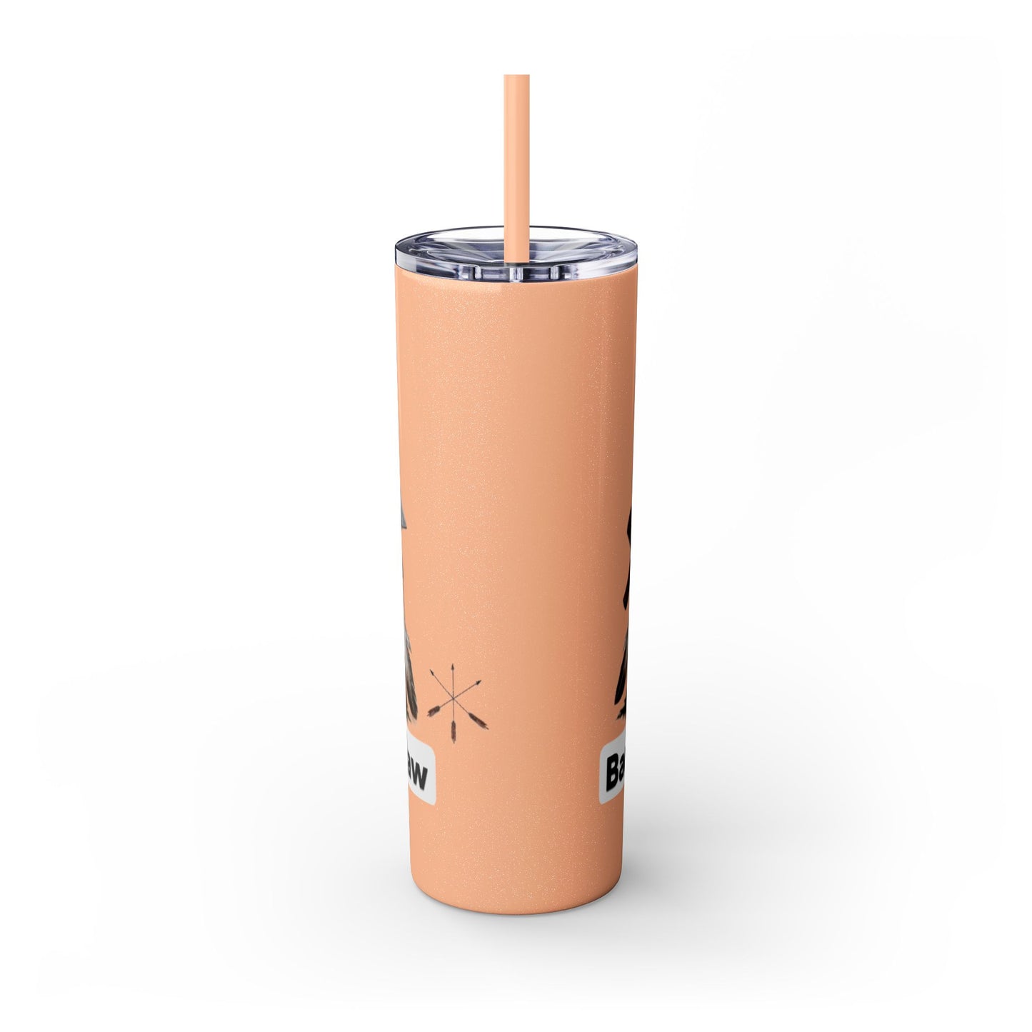 Pottawatomie Campfire Badge Skinny Tumbler 20oz — Badawadame Nation Design