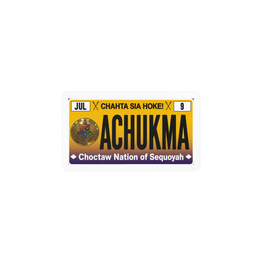 ACHUKMA Choctaw Nation License Plate Sticker — Kiss-Cut Vinyl Decal