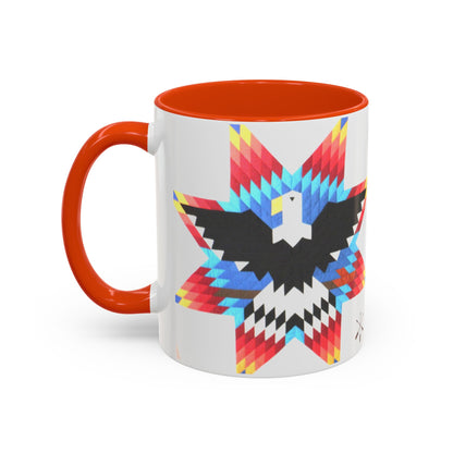 Onci  Eagle Star Ceramic Mug — Colorful Geometric Native-Inspired Coffee Cup (11oz, 15oz)
