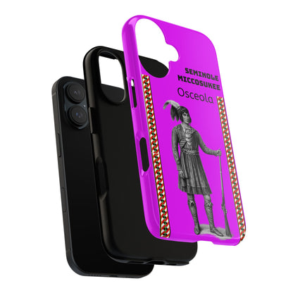 Seminole Miccosukee Tough Phone Case - Vibrant Pink Tribal Design