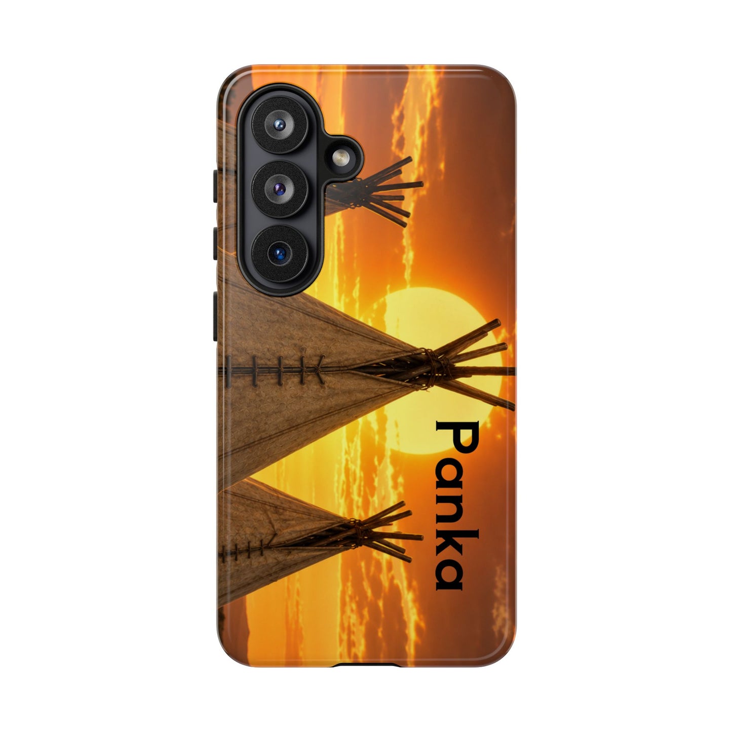 Ponca Sunset Tipi Phone Case — Personalized Native Teepee Landscape