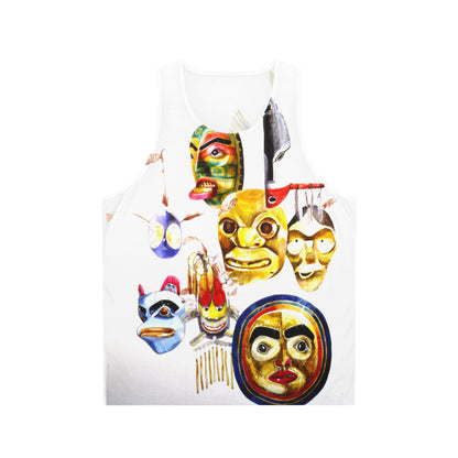 Mask Collage Tank Top — Colorful Tribal & Folk Mask Art All-Over Print