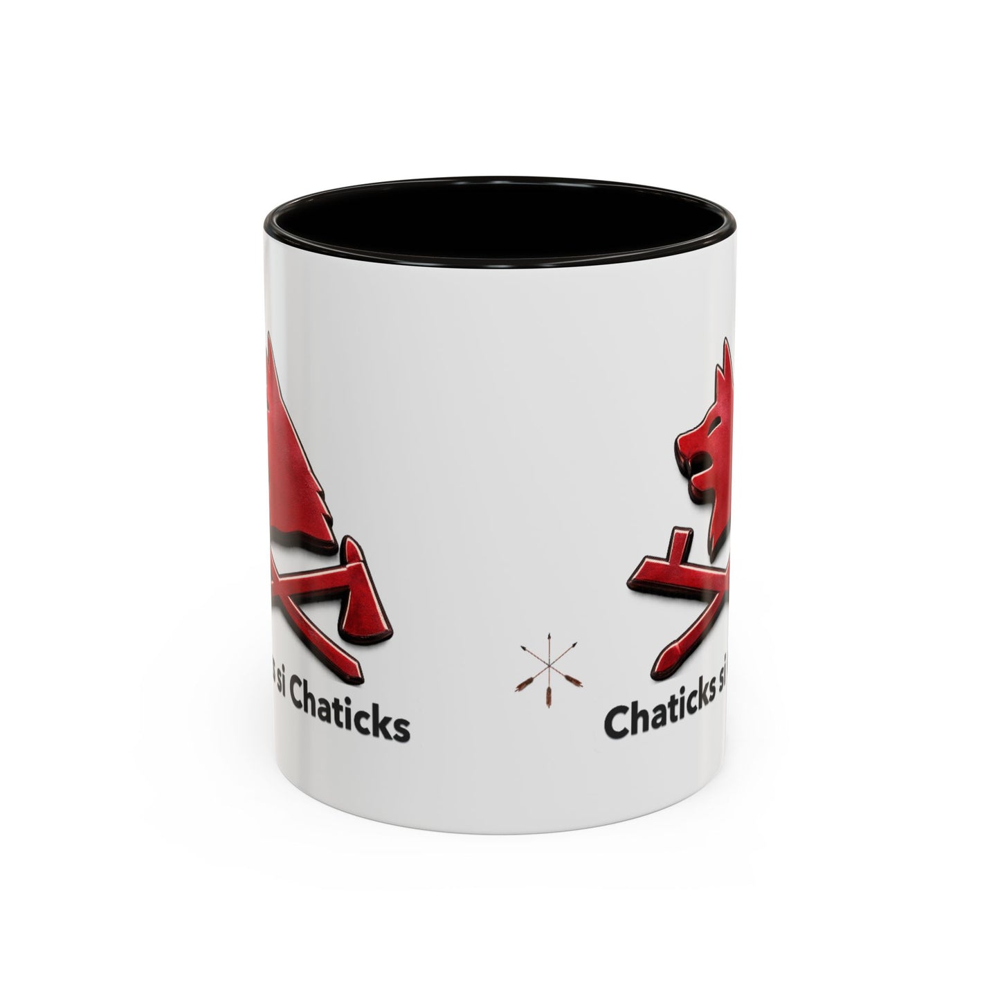 Pawnee Chaticks Si Chaticks Red Wolf Logo Mug — Funny Novelty Coffee Cup (11oz, 15oz)