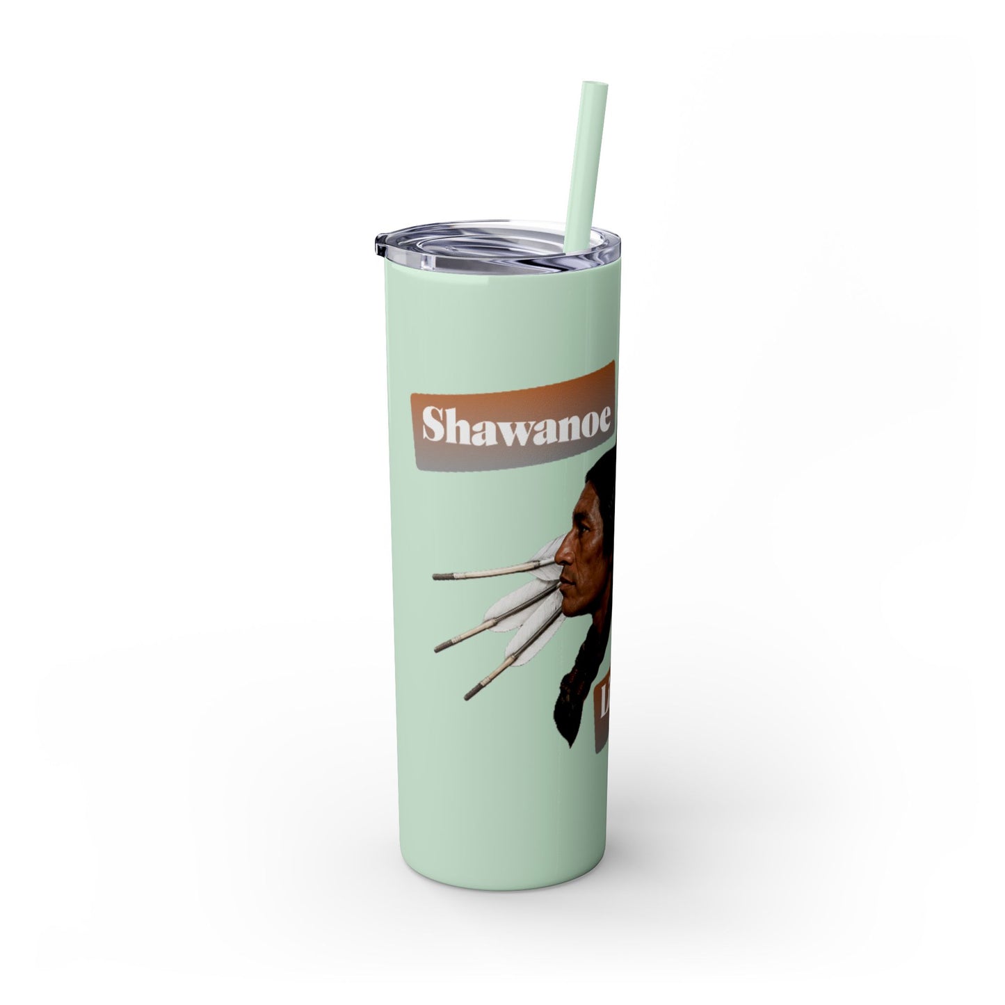 Shawnee Absentee Skinny Tumbler with Straw, 20oz