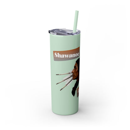 Shawnee Absentee Skinny Tumbler with Straw, 20oz
