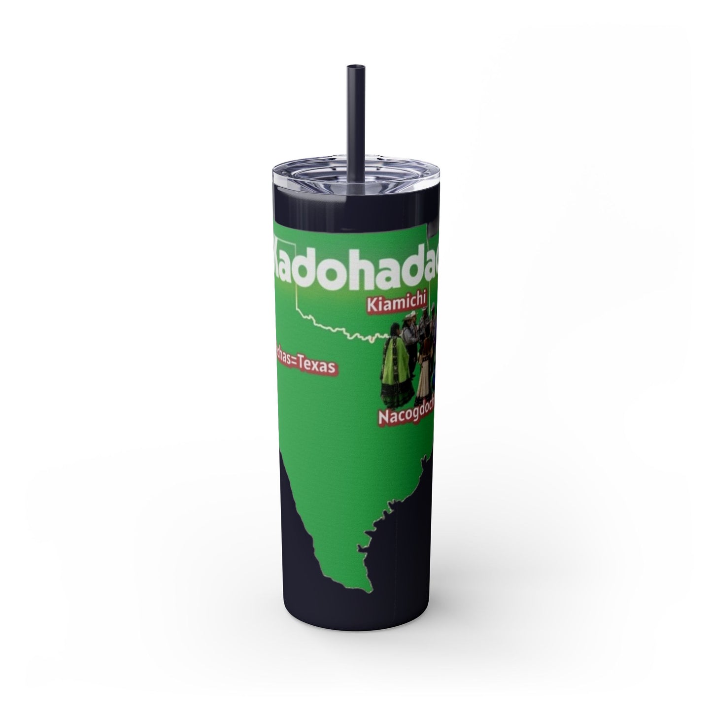 Caddo Kadohadoha Texas Map 20oz Skinny Tumbler with Straw