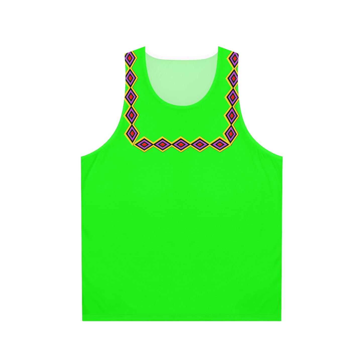 Neon Green Tribal Diamond Tank Top